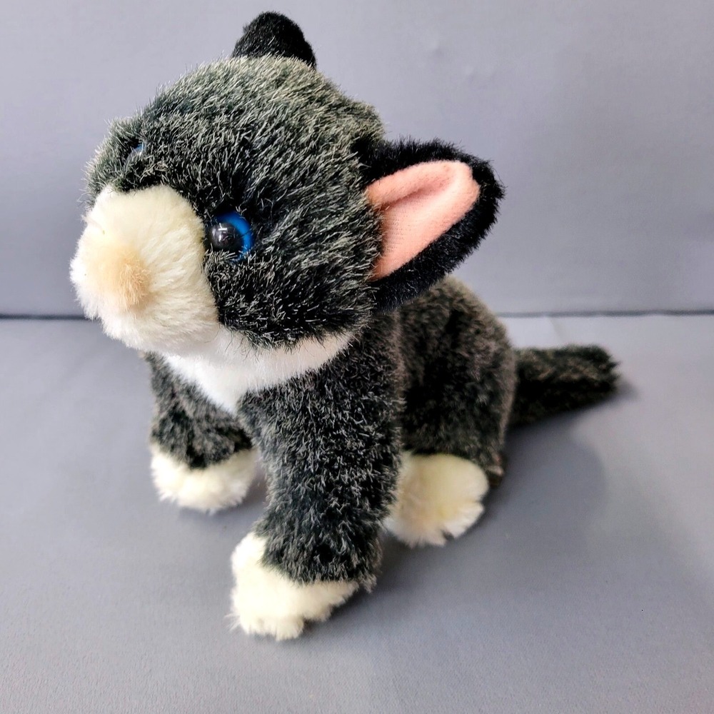 Melissa & Doug Plush Kitten Tuxedo Cat Lifelike & Lovable Kids Small Grey White